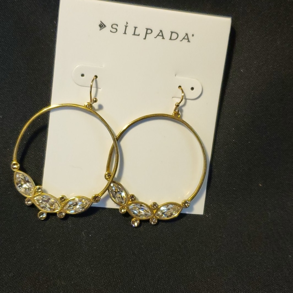 ☆Silpada K&R Brass & Swarovski Crystal Earrings